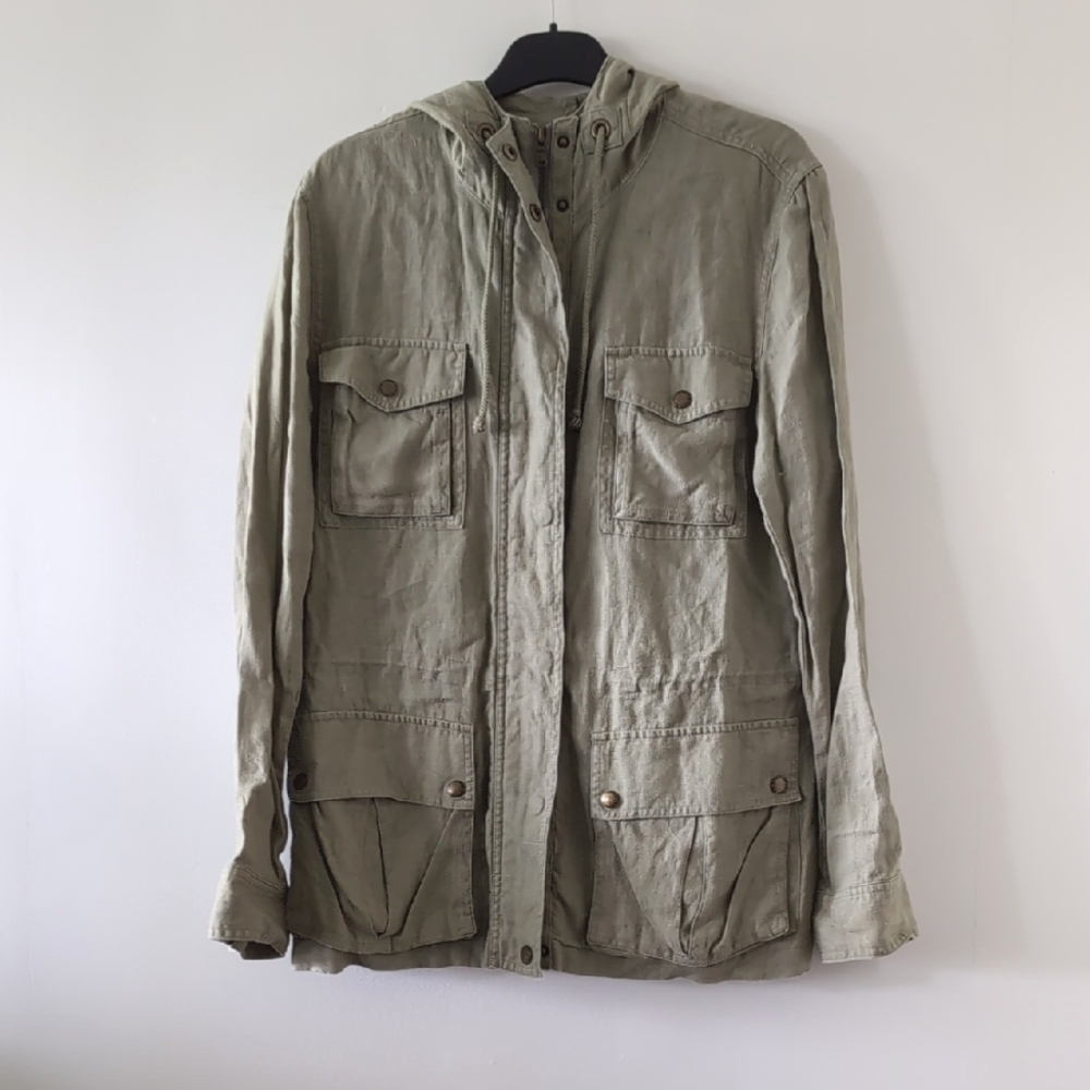 Lauren Ralph Lauren Military 100% Linen Jacket Size L